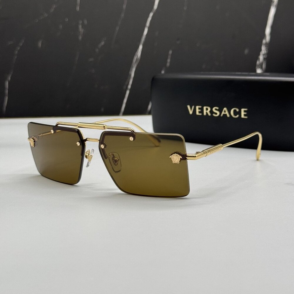 NEW VERSACE VE2245 1002/73 SUNGLASSES MOD 2245 GOLD WOMEN EYEWEAR VE2245 100273